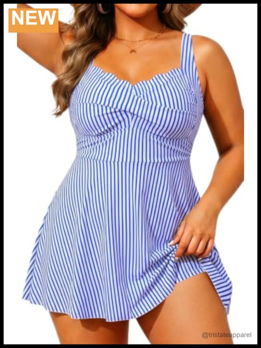 Plus Size Tankini Set with Boyshort Shorts Swim Dress A-Line Nylon Spandex
